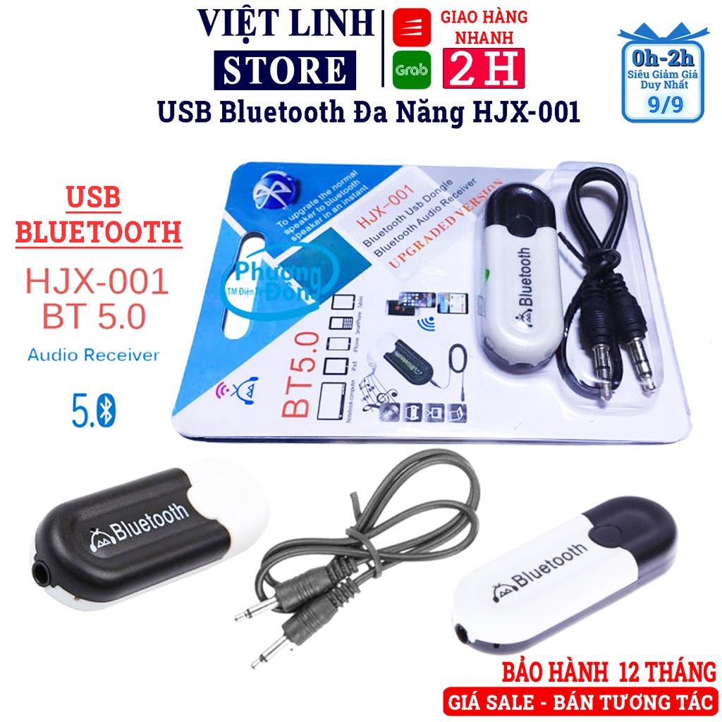 USB BLUETOOTH HJX-001 tạo bluetooth cho loa, đài - chuẩn âm - Chuẩn Stereo, loại 1 không nhiễu - dùng cho loa, amply