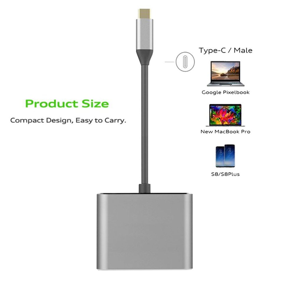 #DEY Usb 3.1 Type C To Usb-C 4K HDMI-Compatible Usb 3.0 Hub Adapter High Definition