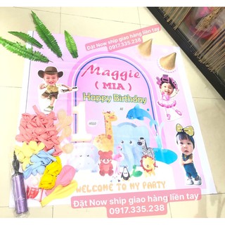 (BACKDROP MS20) SET BÓNG TRANG TRÍ  SINH NHẬT Siêu hạt Dẻ