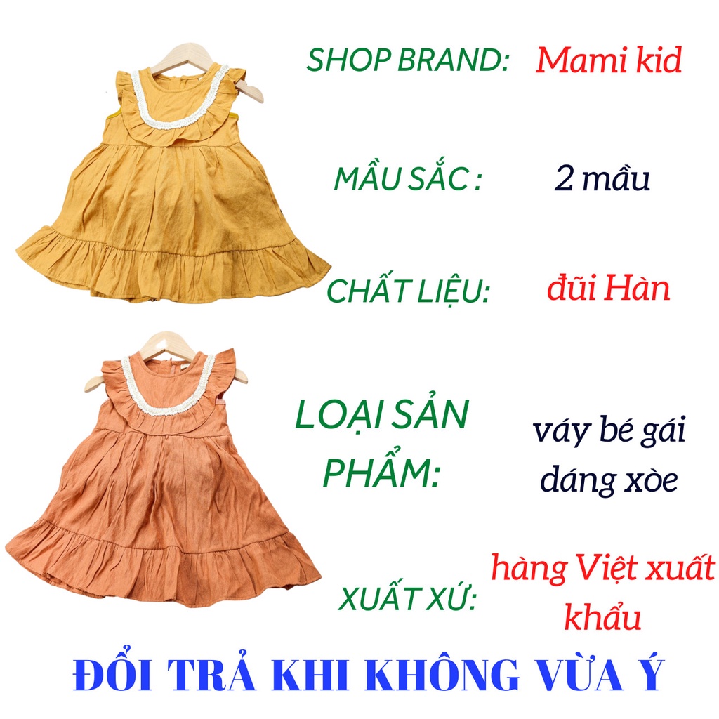 váy xinh cho bé gái 1-5 tuổi, vải linen siêu đẹp, Hàng Quảng Châu cao cấp,Mamikid