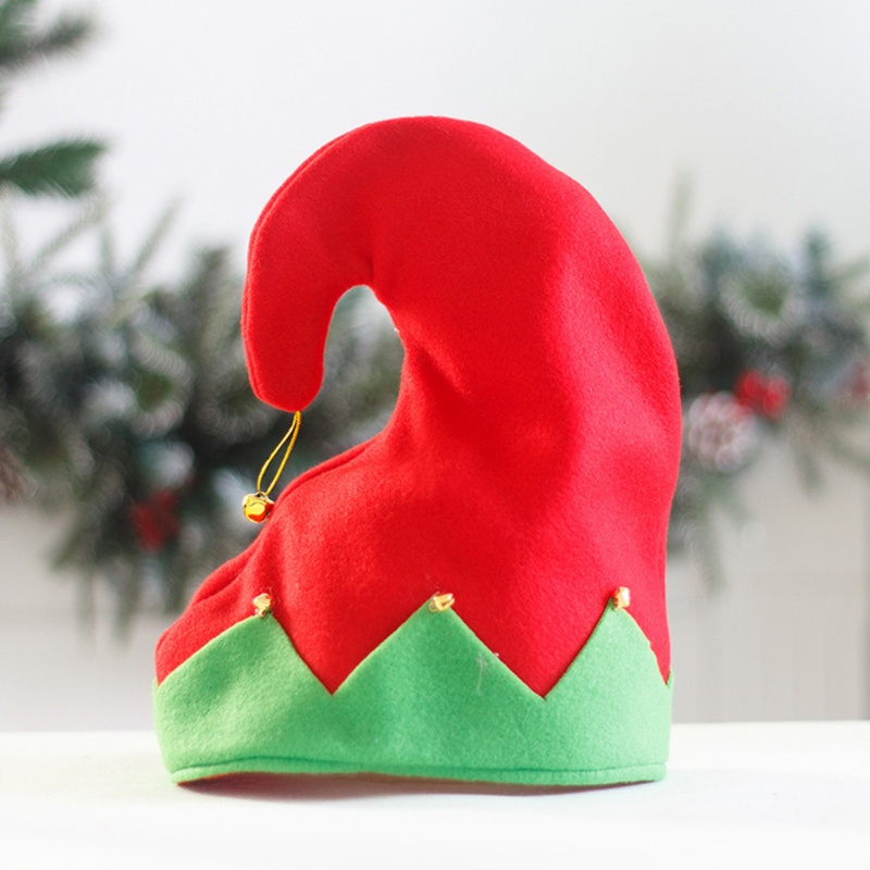 Wmmb Mũ Unisex Uốn Xoăn Hình Ông Già Noel Yêu Tinh Màu Xanh Lá Cây Giáng Sinh Unisex Phụ Kiện Lễ Hội