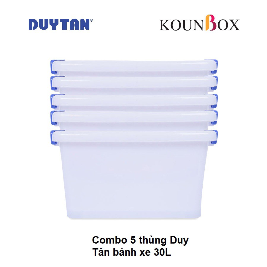 Combo 5 thùng nhựa  Duy Tân có bánh xe 30L