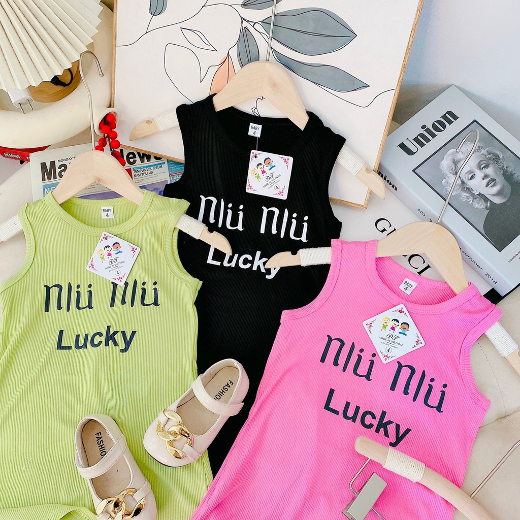 (10-30kg) Váy cho bé gái, váy sát nách chất tăm lạnh NLU NLU siêu mát mẻ cho bé