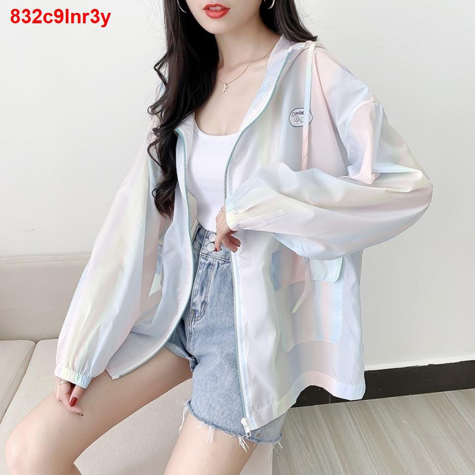 đầm xoèIce silk gradient color Áo khoác chống nắng Nhật Bản nữ mùa hè có mũ mỏng tươi mát học sinh phóng khoáng1