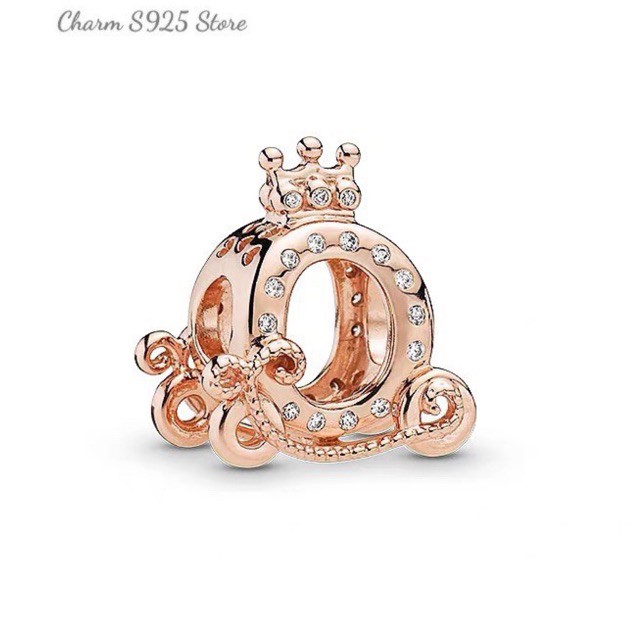 charm pan cỗ xe vàng hồng bạc s925