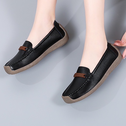 Giày Lười Da Đế Mềm Cho Nữ
