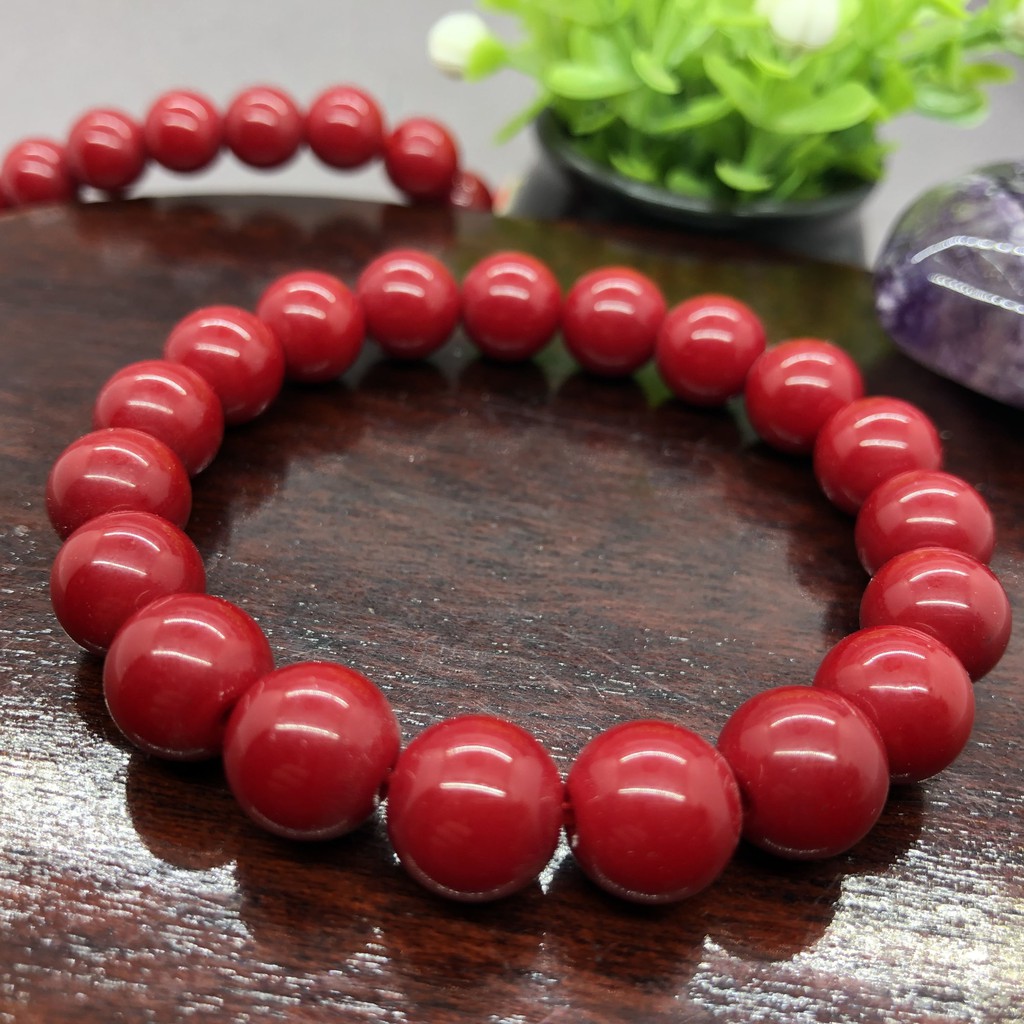 Vòng Tay Chuỗi Hạt Màu Đỏ San Hô Kích Thước 6 / 8 / 10mm