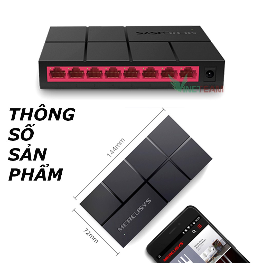Bộ chia cổng mạng 5 / 8 cổng Lan Switch Gigabit Mercury SG105M 10 / 100 / 1000Mbps RJ45