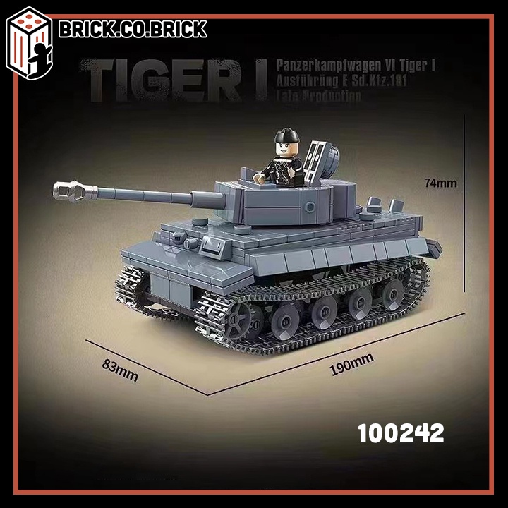 Xe tăng Lắp ráp Đức Tiger 1 Hạng Nặng Heavy Tank WW2 Military 100242