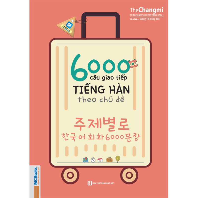 Sách - 6000 câu giao tiếp tiếng Hàn theo chủ đề + tặng kèm bút hoạt hình