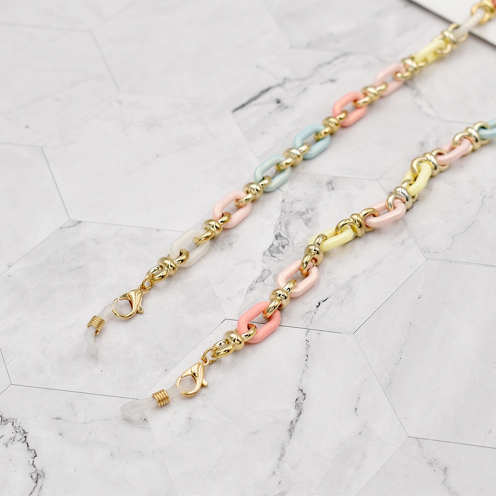 Dây Đeo Mắt Kính Màu Cầu Vồng Chất Liệu Acrylic Làm Thủ Công Chống Thất Lạc