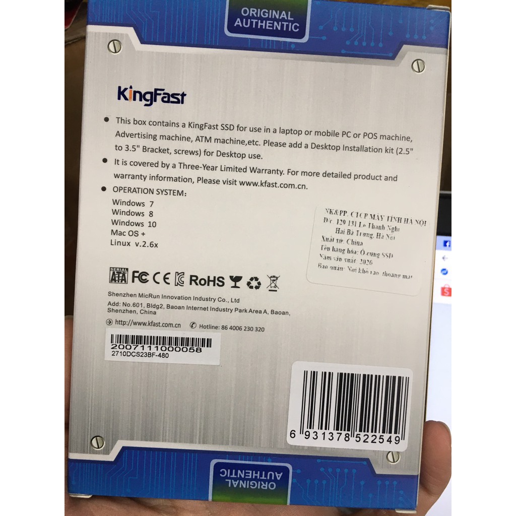 SSD Kingfast Oscoo 480Gb 512Gb bảo hành 3 năm chính hãng