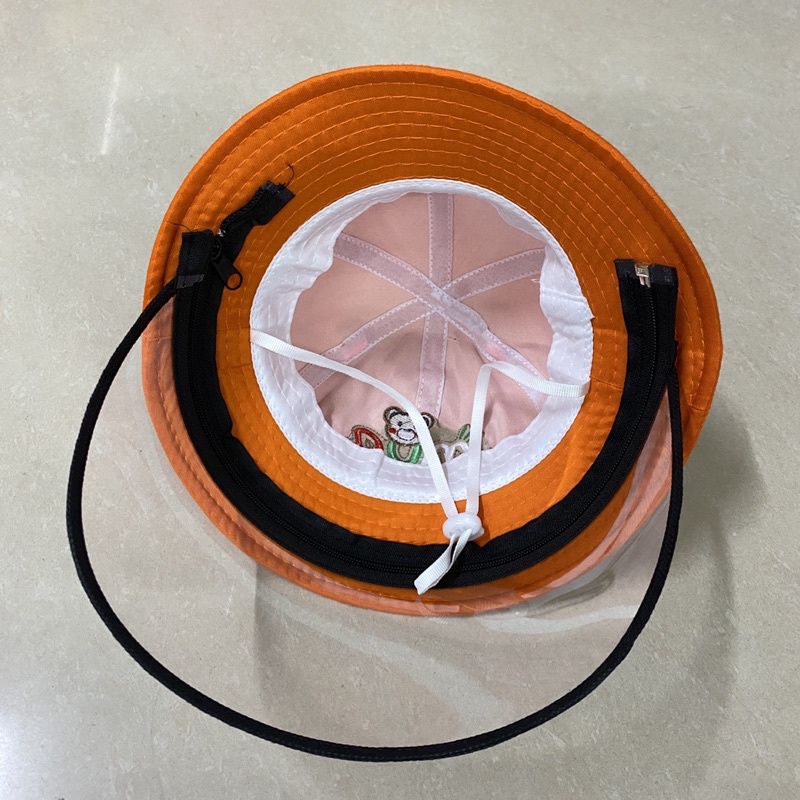 NÓN BUCKET CON RỒNG CHỐNG DỊCH/ CHỐNG BỤI CHO BÉ GÁI 2-6 TUỔI KÈM KÍNH BẢO VỆ THÁO RỜI