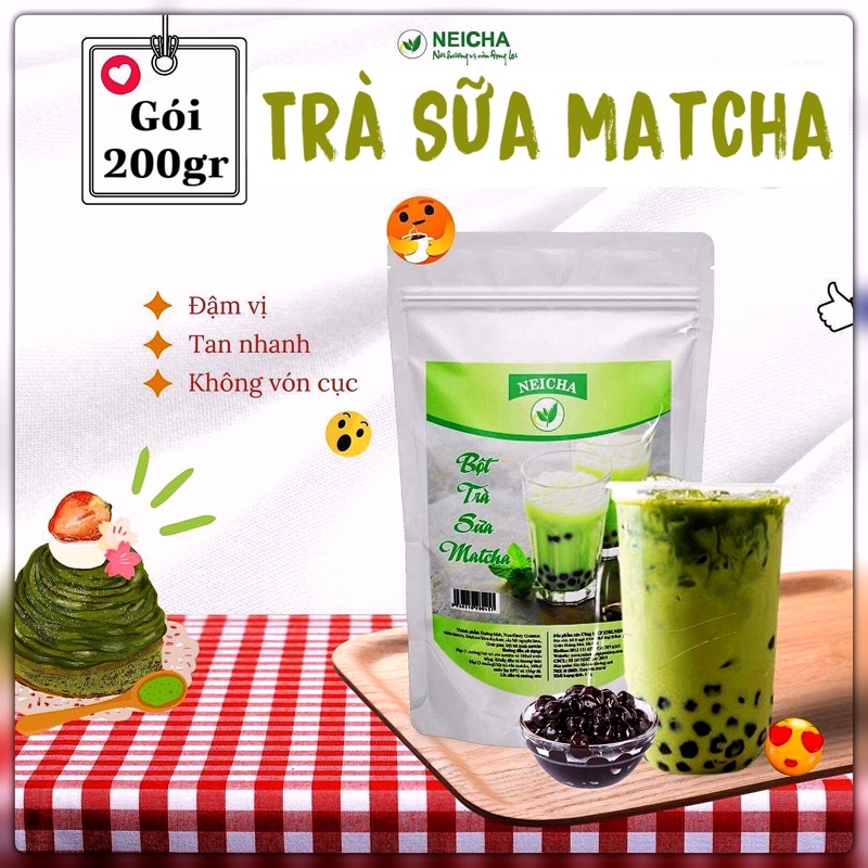 Trà Sữa Neicha Vị Matcha/ Bột trà sữa PHA SẴN TIỆN LỢI, thơm ngon béo ngậy.