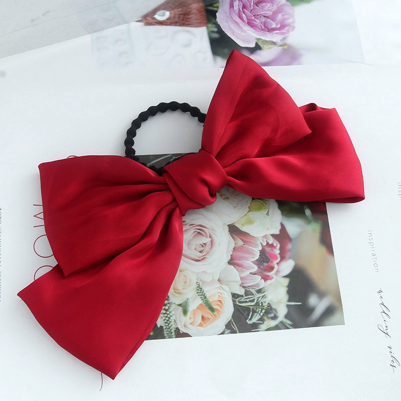 Kẹp tóc trang trí nơ satin thanh lịch xinh xắn