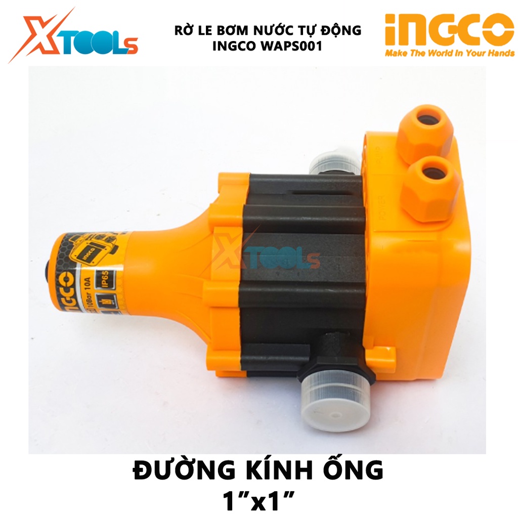 Rờ le tự động bơm nước bằng áp suất INGCO WAPS001 | Máy rờ le bơm nước Điện thế 220-240V~50/60Hz Áp suất khởi động 1.5ba