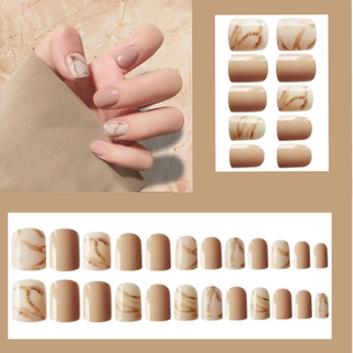 Set 24 móng tay giả họa tiết cẩm thạch độc đáo