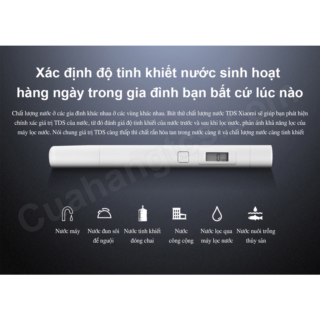 Bút thử nước Xiaomi TDS kiểm tra chất lượng nước Mi TDS Pen Water Quality Tester - Bút thử nước sạch Xiaomi TDS