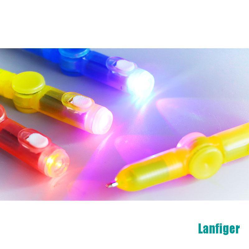 【Lanfiger】Interesting Toy Fingertip Rotating spinner Gyro toy Pen Led Luminous Gyro Pen