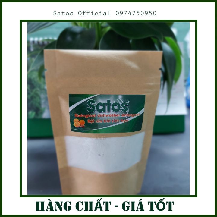 BỘT RỬA BÁT HỮU CƠ/ SINH HỌC SATOS - mẫu thử 80g , sạch cho bát, tốt cho sức khỏe. Dành cho các loại máy rửa bát.