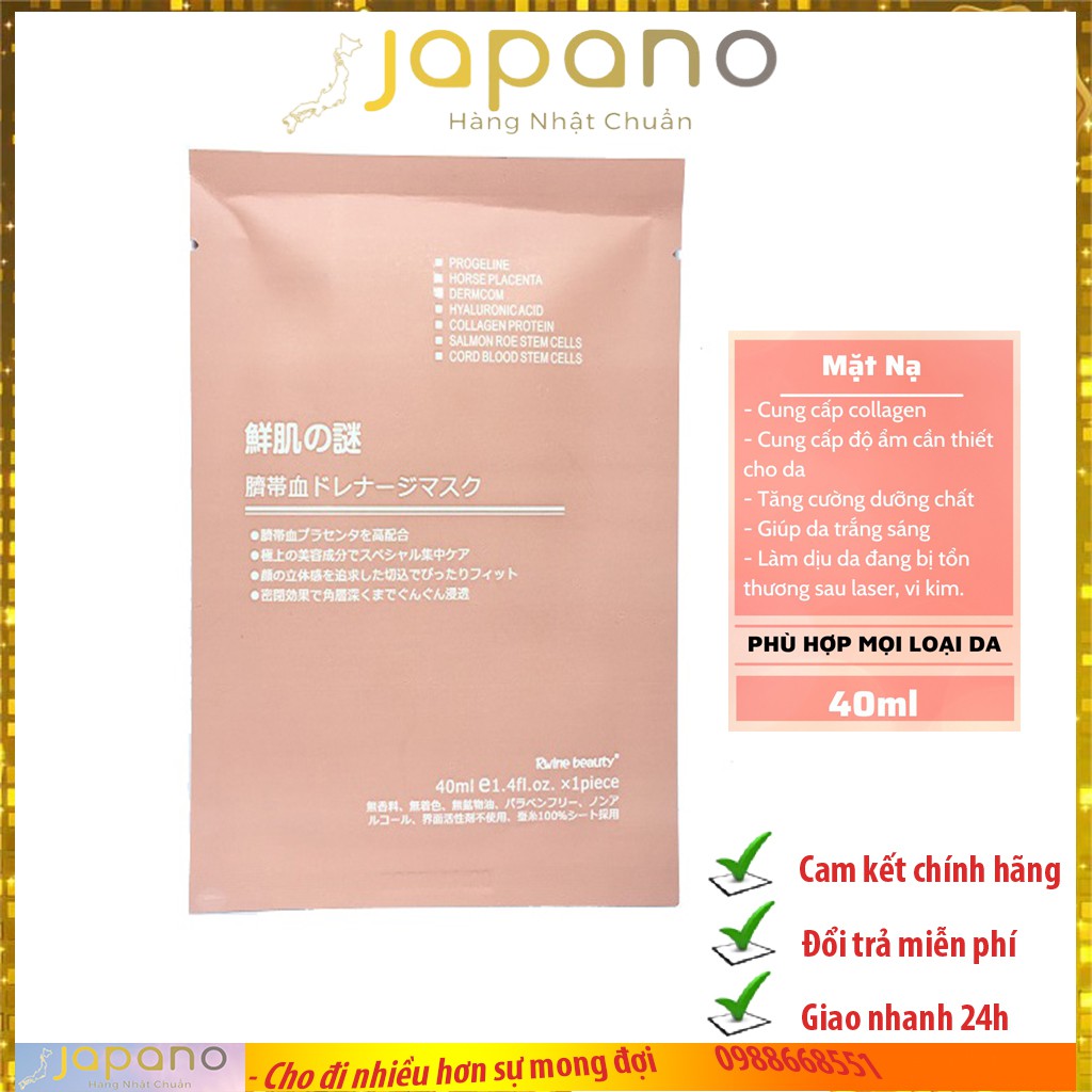 Mặt nạ nhau thai cừu, cuống rốn tế bào gốc Rwine Beauty Nhật Bản dưỡng da, cung cấp độ ẩm, tái tạo collagen 40ml Japano | BigBuy360 - bigbuy360.vn