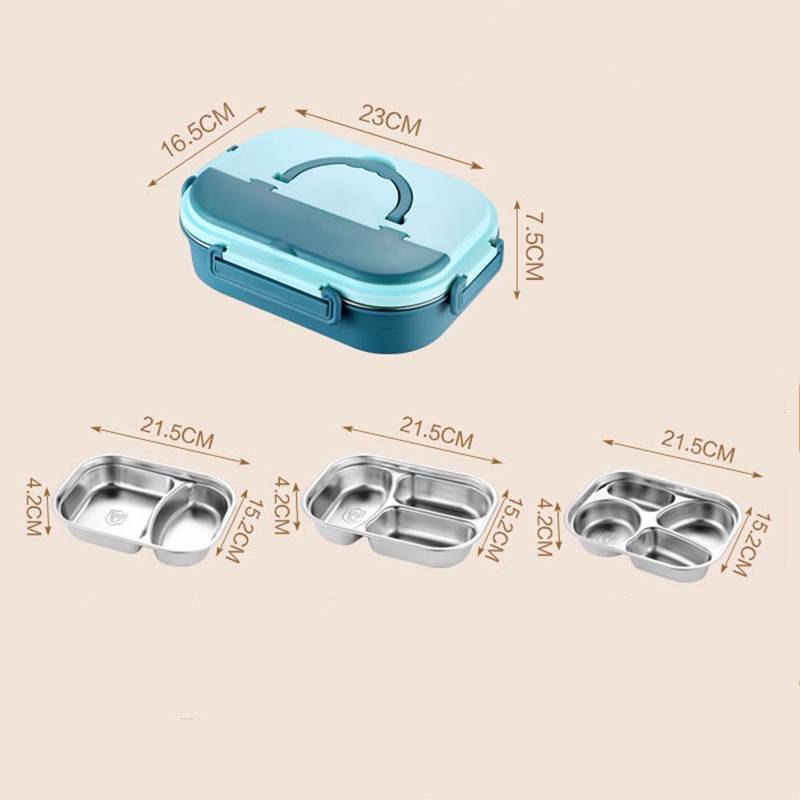 Hộp cơm Bằng Thép Không Gỉ 304 Chống Rò Rỉ Thời Trang Có Thể Dùng Trong Lò Vi Sóng