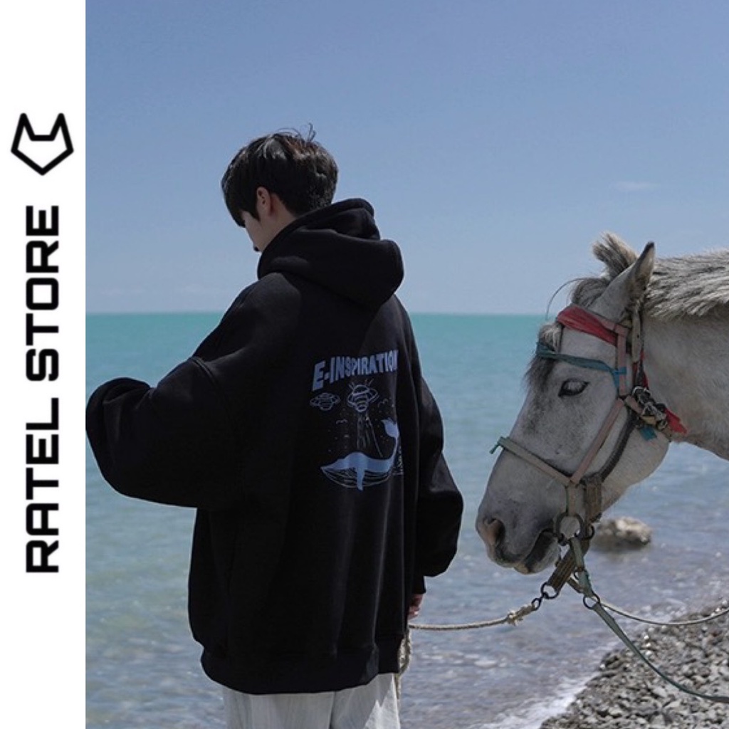 Áo Hoodie Local Brand Nỉ Bông Thu Đông E-inspiration CÁ VOI Unisex Nam Nữ Ulzzang