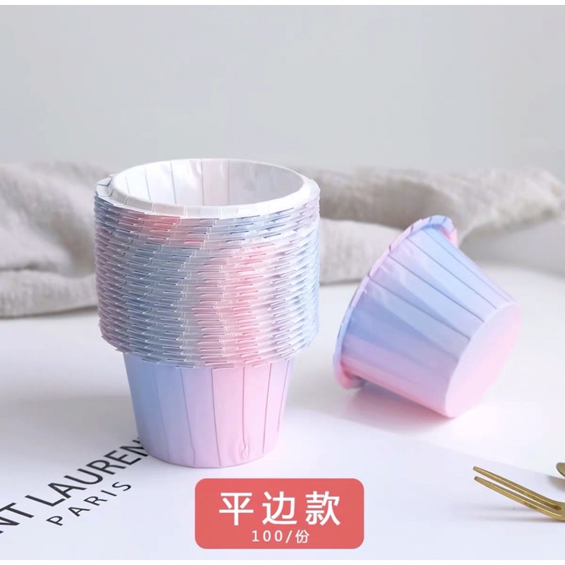 Set 50 cái Cup giấy nướng bánh Cupcake/Muffin phiên bản màu Tím grandient