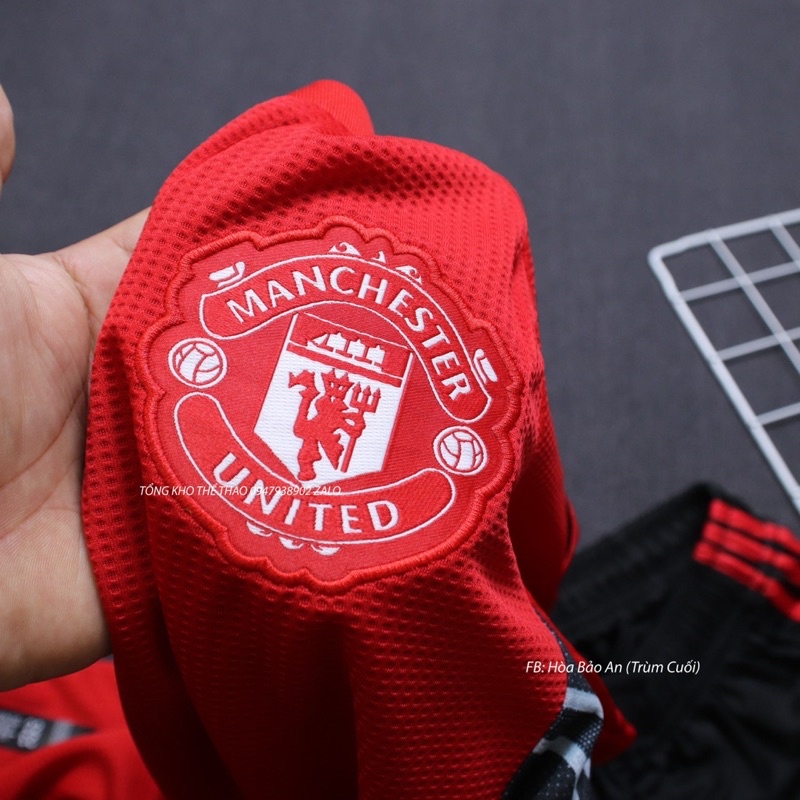 Bộ quần áo đá banh CLB MU Training màu đỏ 2023 hàng cao cấp Thailand