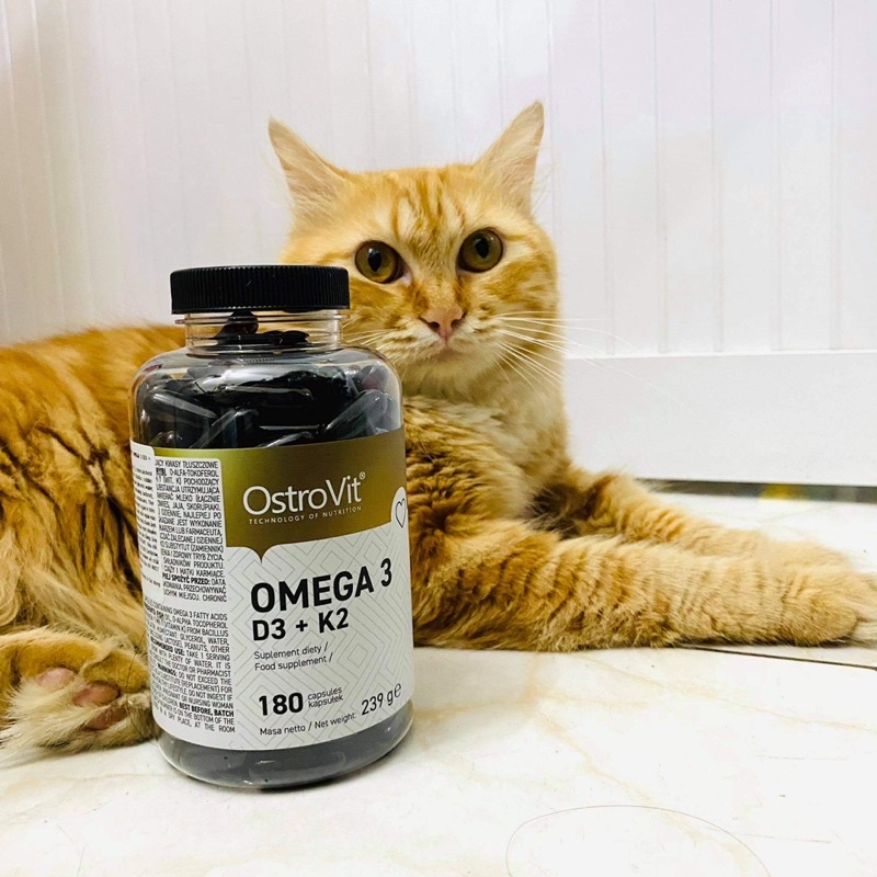 Dầu Cá Ostrovit Omega 3 D3+K2  - Hỗ Trợ Hệ Tim Mạch, Trí Não, Tăng Cường Thị Lực, Sáng Mắt, Chắc Xương