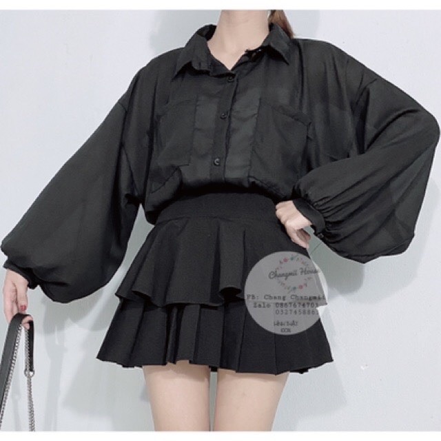 ÁO SƠ MI TAY PHỒNG SIÊU TO VOAN MỎNG - S0U