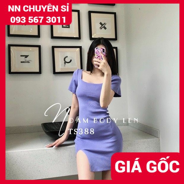 ĐẦM BODY LEN XẺ TÀ SANG CHẢNH TS388 🎀HÀNG CAO CẤP🎀ẢNH THẬT🎀 ĐẦM NỮ ĐI TIỆC 🎀 ĐẦM LEN NGẮN