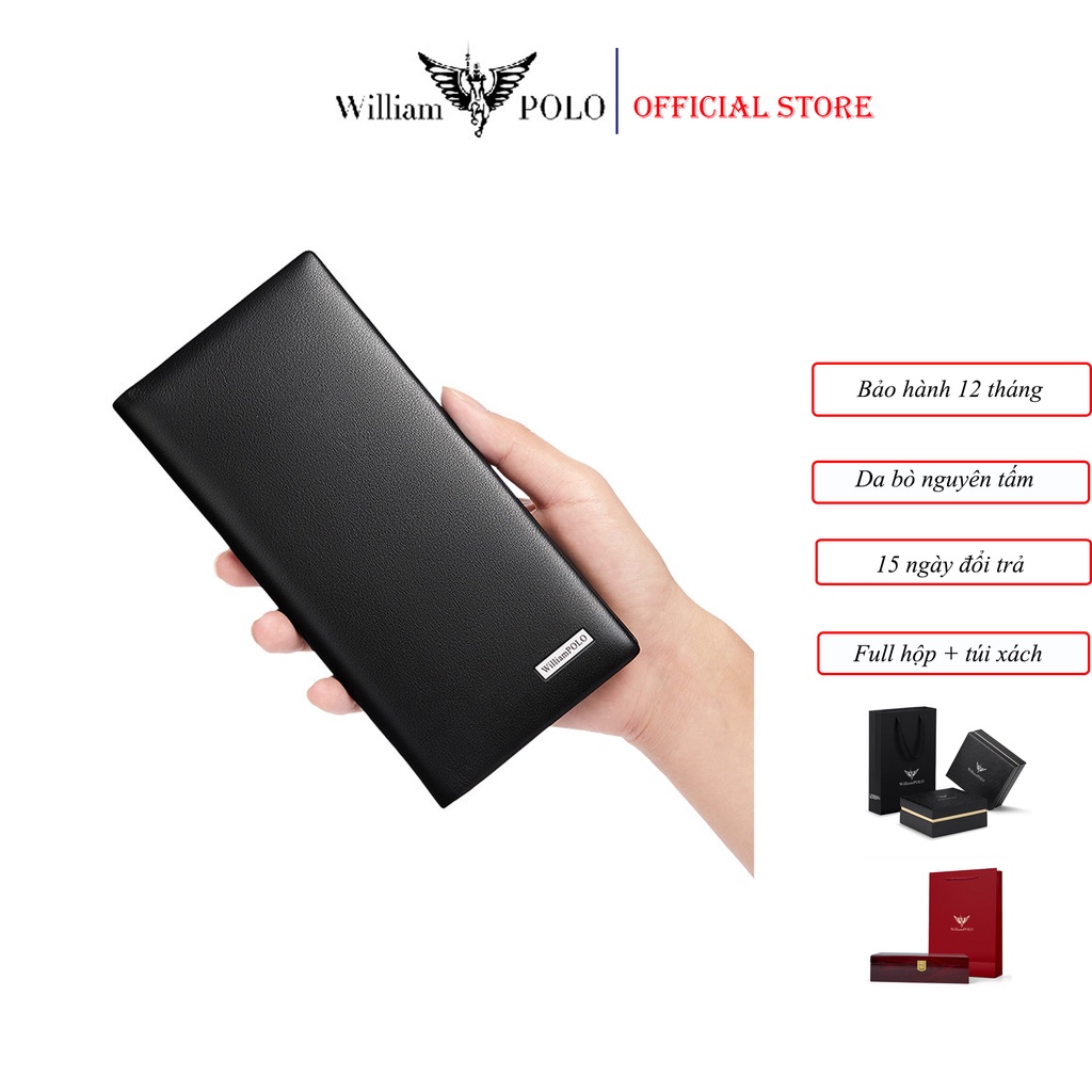 Ví nam cao cấp williampolo - ví đứng cầm tay - Full hộp đựng cao cấp | BigBuy360 - bigbuy360.vn