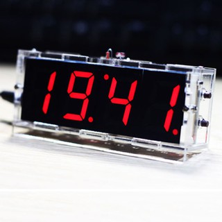 US Electronic 4-digit DIY Digital LED Clock Kit Light Control Temperature Hot