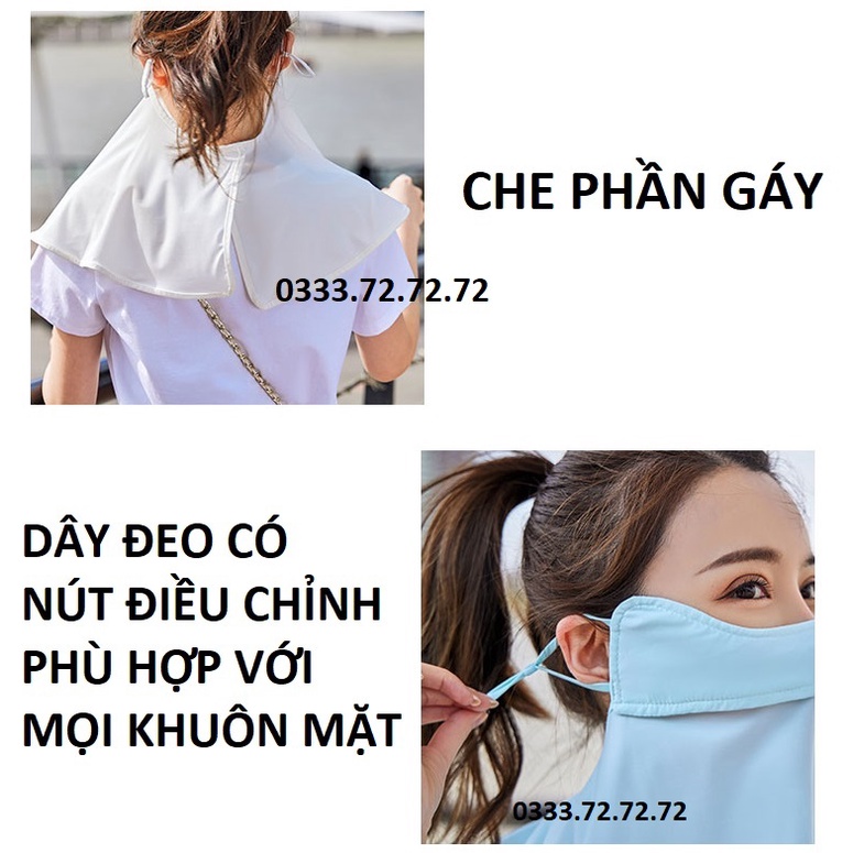 Khẩu Trang Làm Mát UPF 50+ Ngăn Chặn 97% Tia UV, giặt được Có Che Cổ