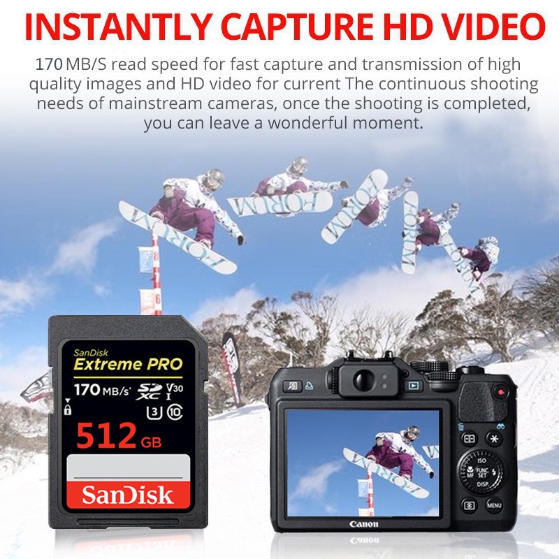 Sandisk Thẻ Nhớ 32gb 64gb 128gb 256gb 512gb 1tb Cho Máy Ảnh