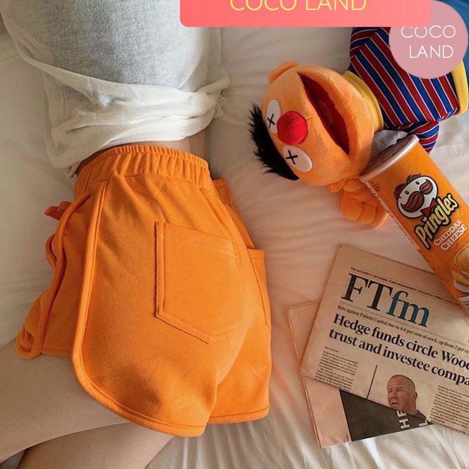 Quần Short túi sau lưng Nữ, Freesize Đến 70kg, Chất Thun Dày Dặn Có Dây Rút, Quần Đùi Phối Màu