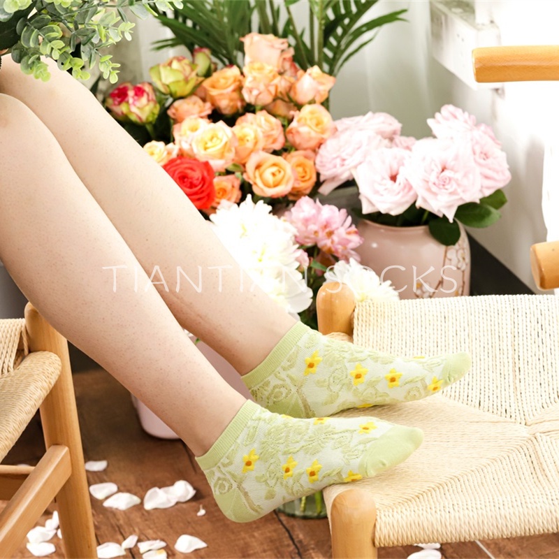 TIAN TIAN T191 Vớ Cổ Thấp Thấm Hút Mồ Hôi Phong Cách Nhật Bản Thời Trang Xuân Hè Cho Nữ
