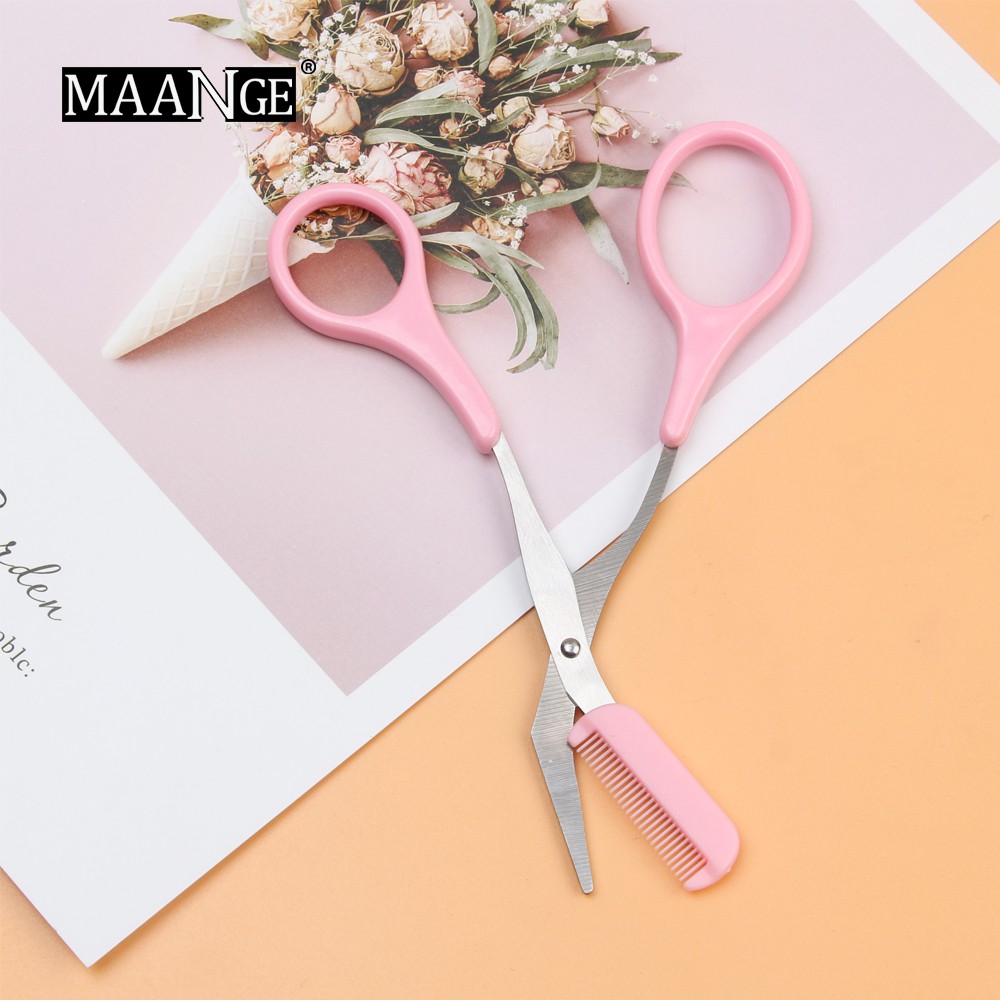 Kéo Cắt Tỉa Lông Mày MAANGE Màu Hồng