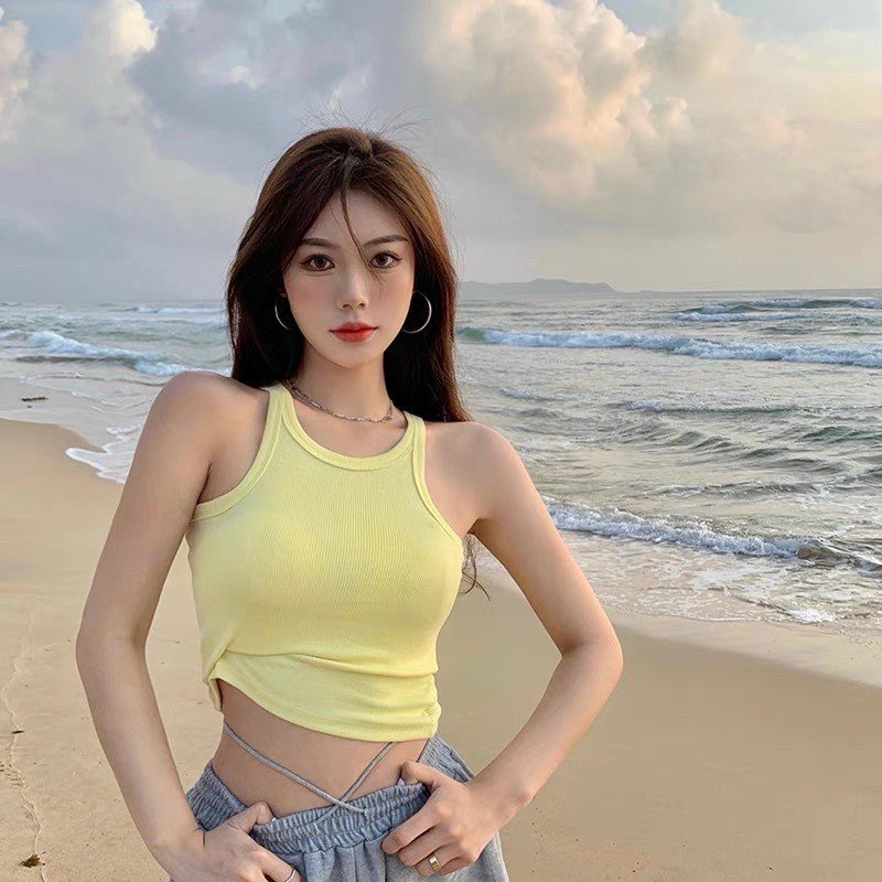 Áo croptop nữ Linnie sát nách - Áo ba lỗ thun gân không tay kiểu ôm body tank top