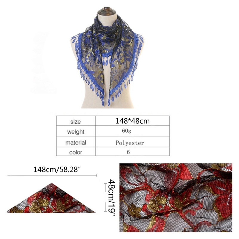 Khăn Choàng Ren In Hoa Thời Trang Nữ Tính