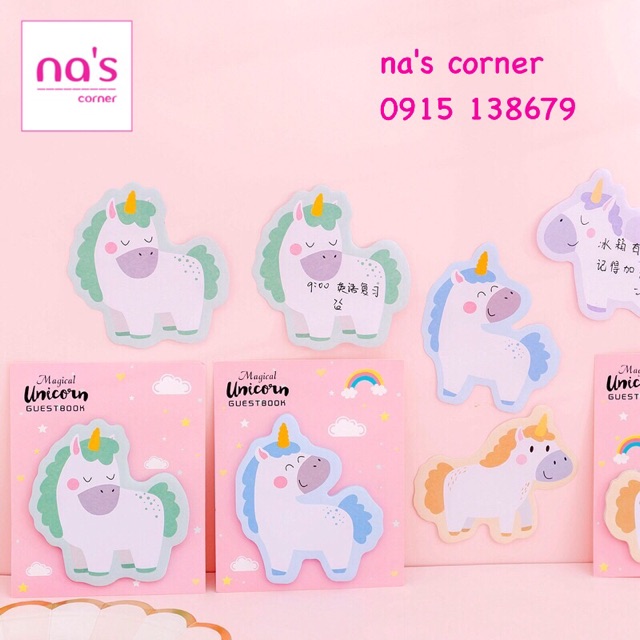 Giấy note ghi chú hình ngựa unicorn dễ thương