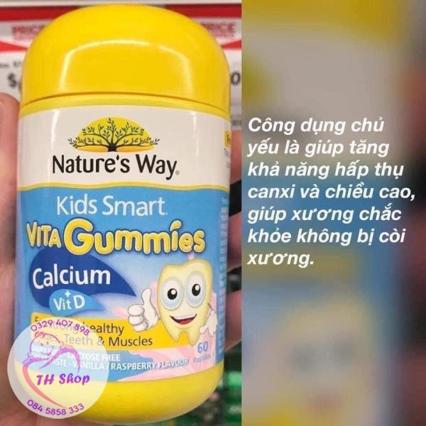 Kẹo Gummies Vitamin D &amp; Calcium Nature's Way 60 Viên( Kẹo Dẻo Gôm Canxi Vitamin D)