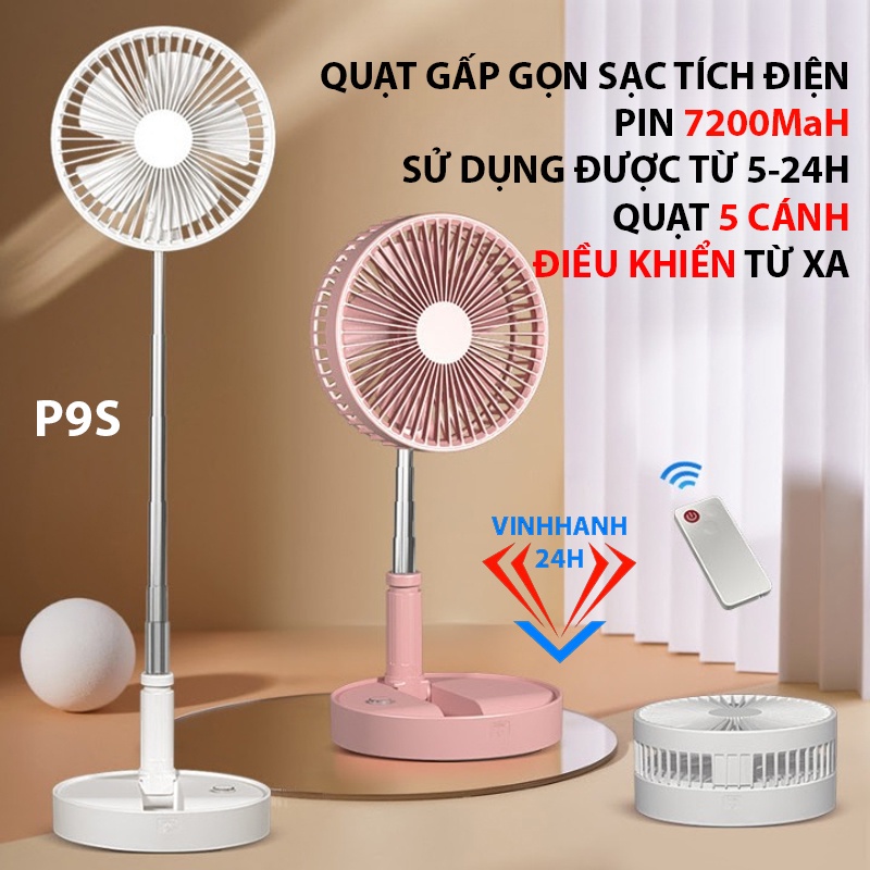 Quạt Tích Điện Gấp Gọn Đa Năng Tiện Ích