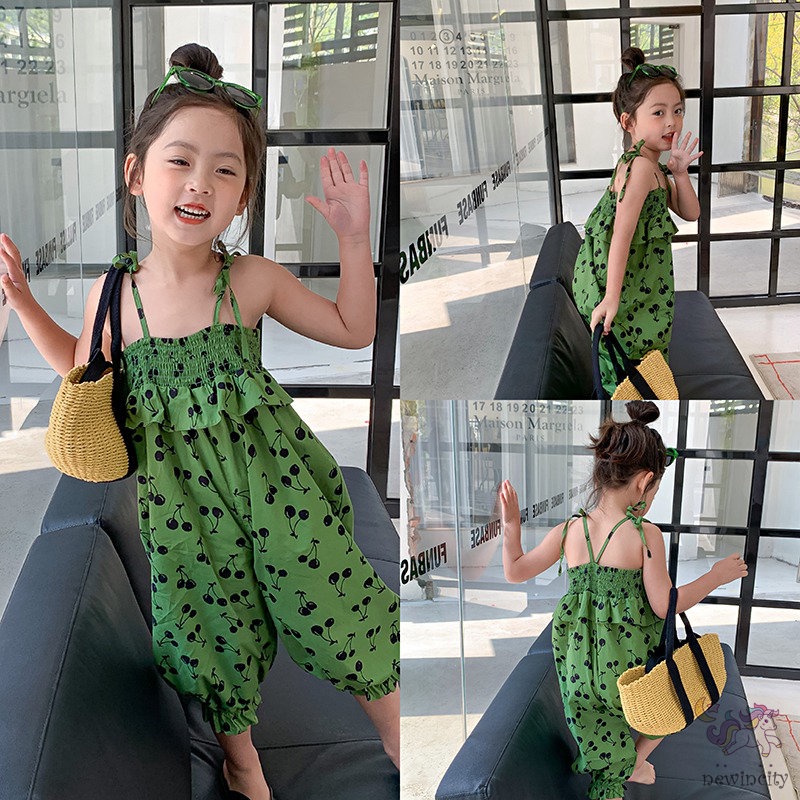 Bộ Áo Liền Quần Ống Rộng Phong Cách Hàn Quốc Cho Bé Gái