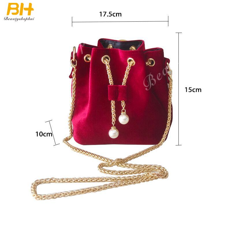 Túi Đeo Chéo Dây Rút Màu Sắc Ngọt Ngào Phong Cách Retro Thời Trang Cho Nữ