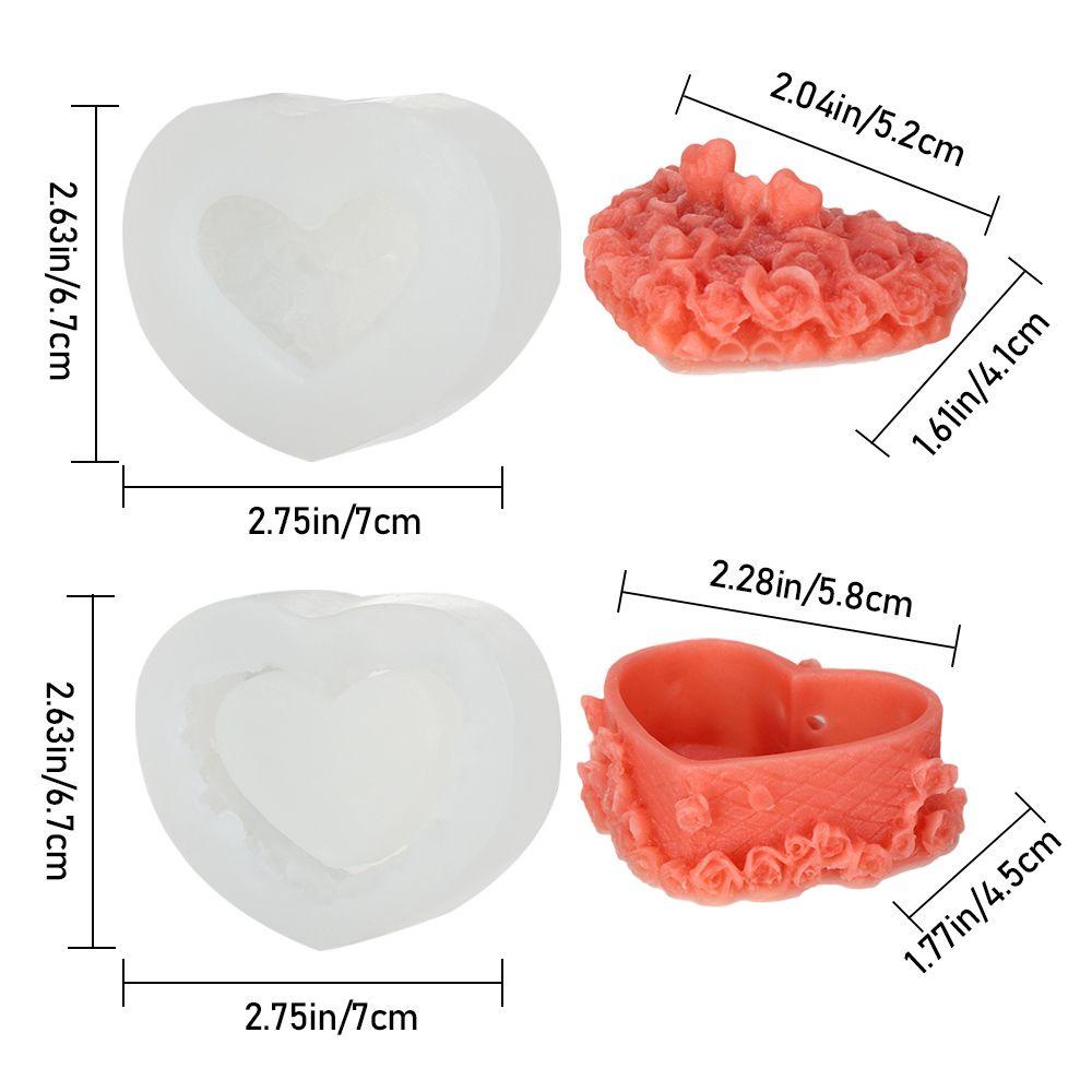 .Khuôn Silicone Làm Nến Thủ Công DIY Hình Trái Tim