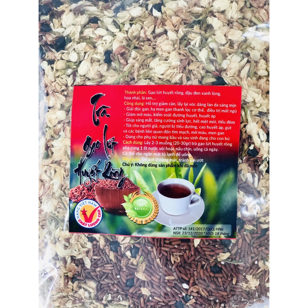 Sỉ 1Kg Trà Gạo Lứt Huyết Rồng mix Đậu Đen Xanh Lòng, Hoa Nhài, Lá Sen, Giảm Cân, Đẹp Da, Ngủ Ngon, Thanh Lọc Cơ Thể