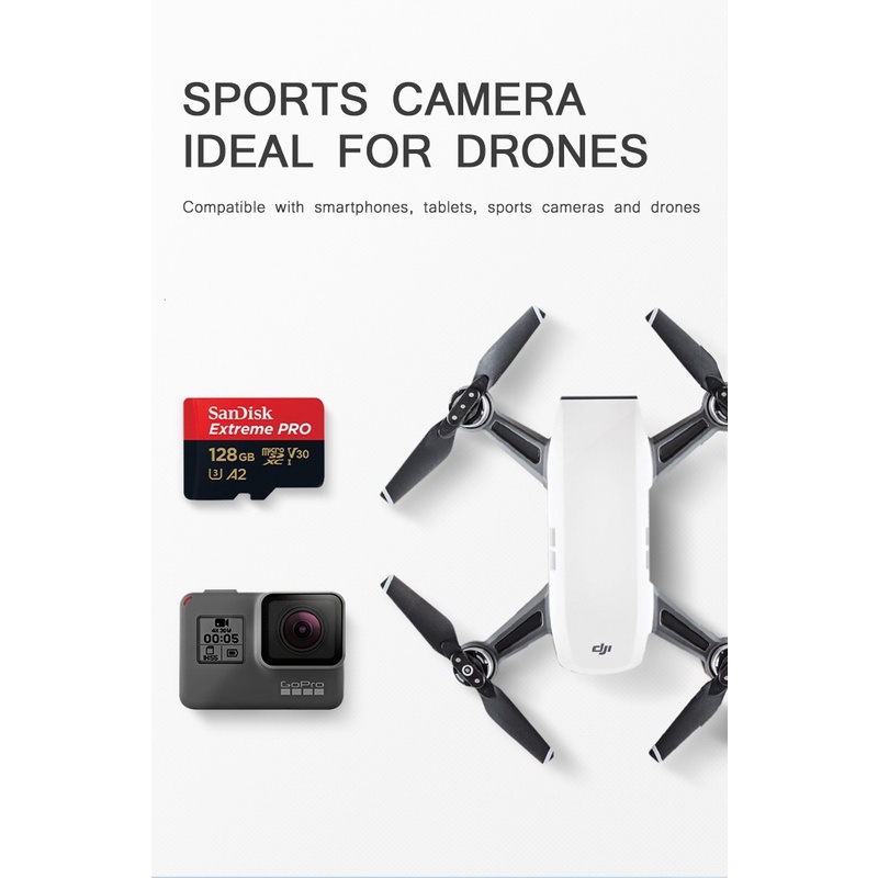 SANDISK Thẻ Nhớ micro sd 64GB 128GB 1TB 512G class 10 cartao de memoria U3 A2 V30 1 TB tf Chuyên Dụng Cho gopro