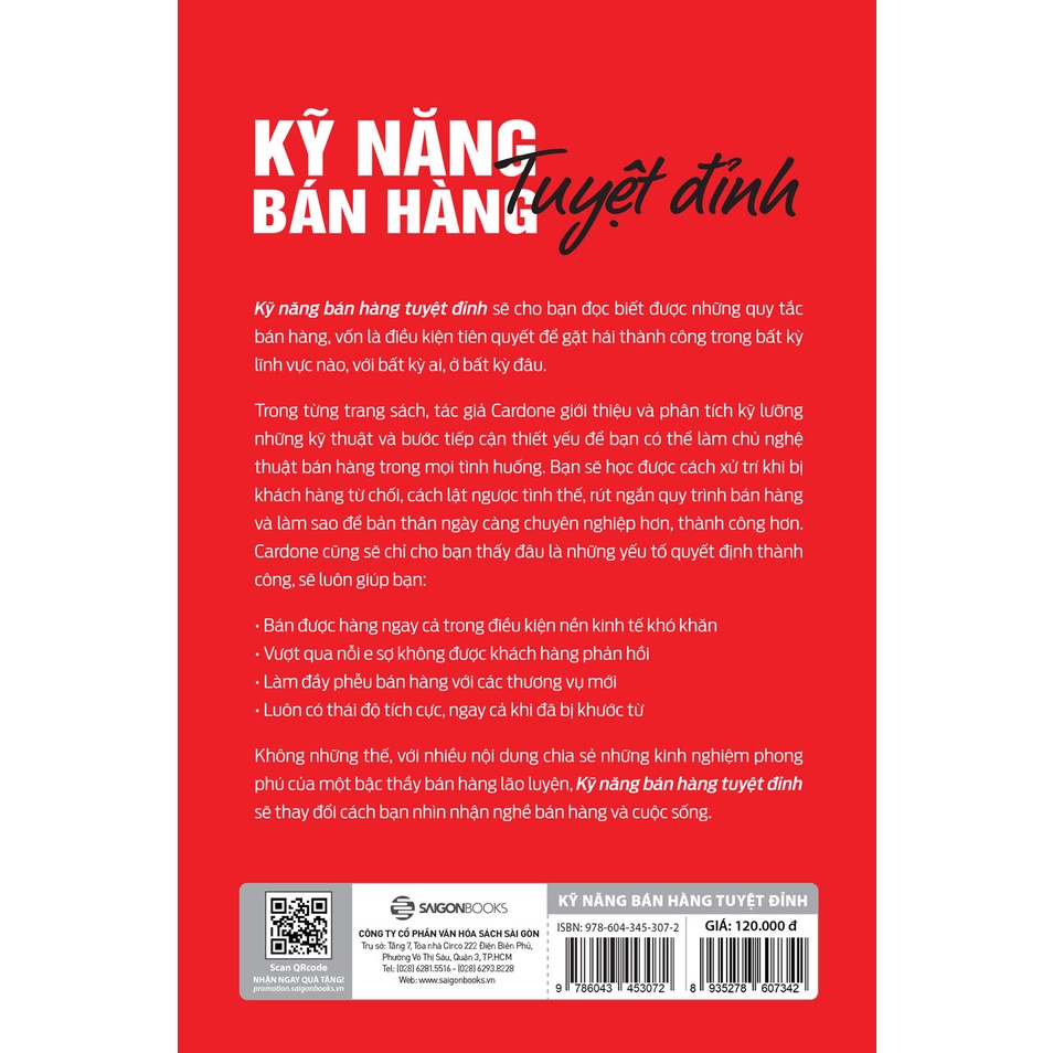 SÁCH: Kỹ năng bán hàng tuyệt đỉnh: Bí quyết sinh tồn trong ngành sales (Sell or Be Sold) - TB6- Tác giả: Grant Cardone